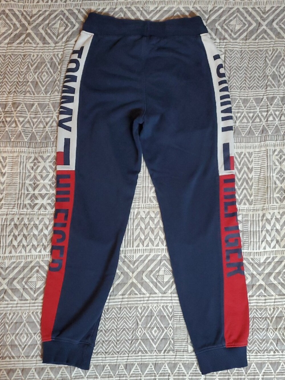 Tommy Hilfiger Navy Sweatpants with Red & White Side Panels